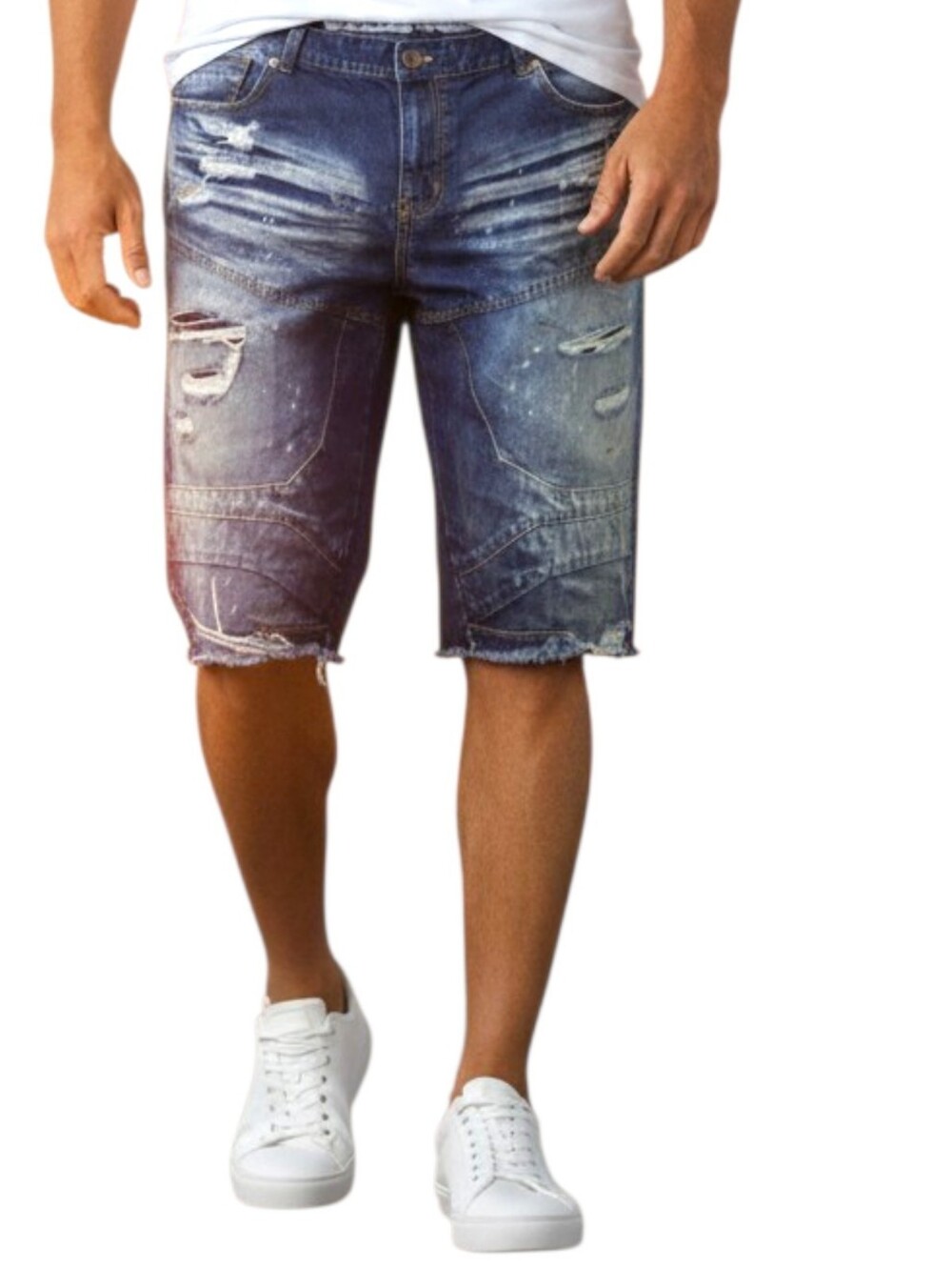 Distressed Denim Shorts Big and Tall Cotton 46 Wash thrashed Skater Retro 90s
